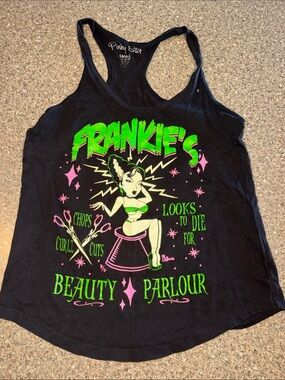 Pinky Star Frankie’s Beauty Parlour Black Graphic Tank Top